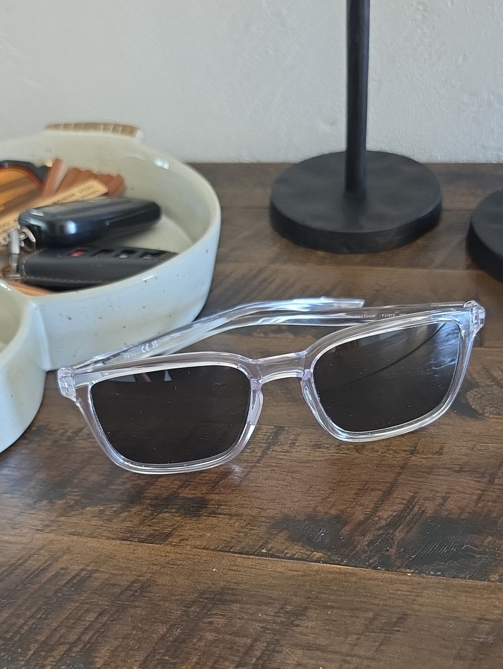 Nike Clear Frame Black Lens Men’s Sunglasses